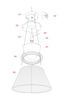 Część zamienna: Wspornik oprawki do Flos Romeo Moon S2